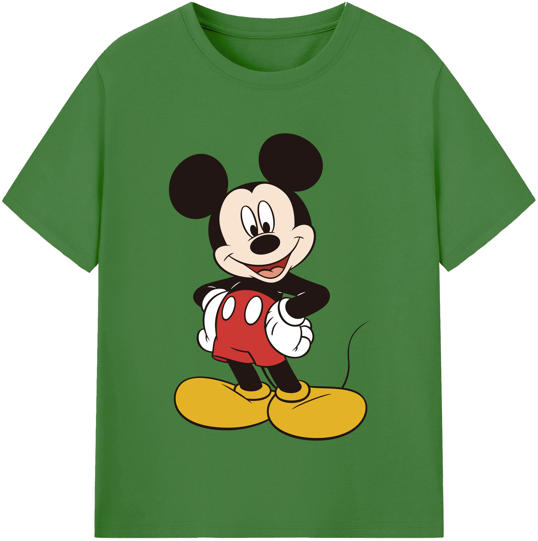 （画像用） ミッキーマウス Mickey Mouse レディースカジュアルプリントTシャツ（綿100％）